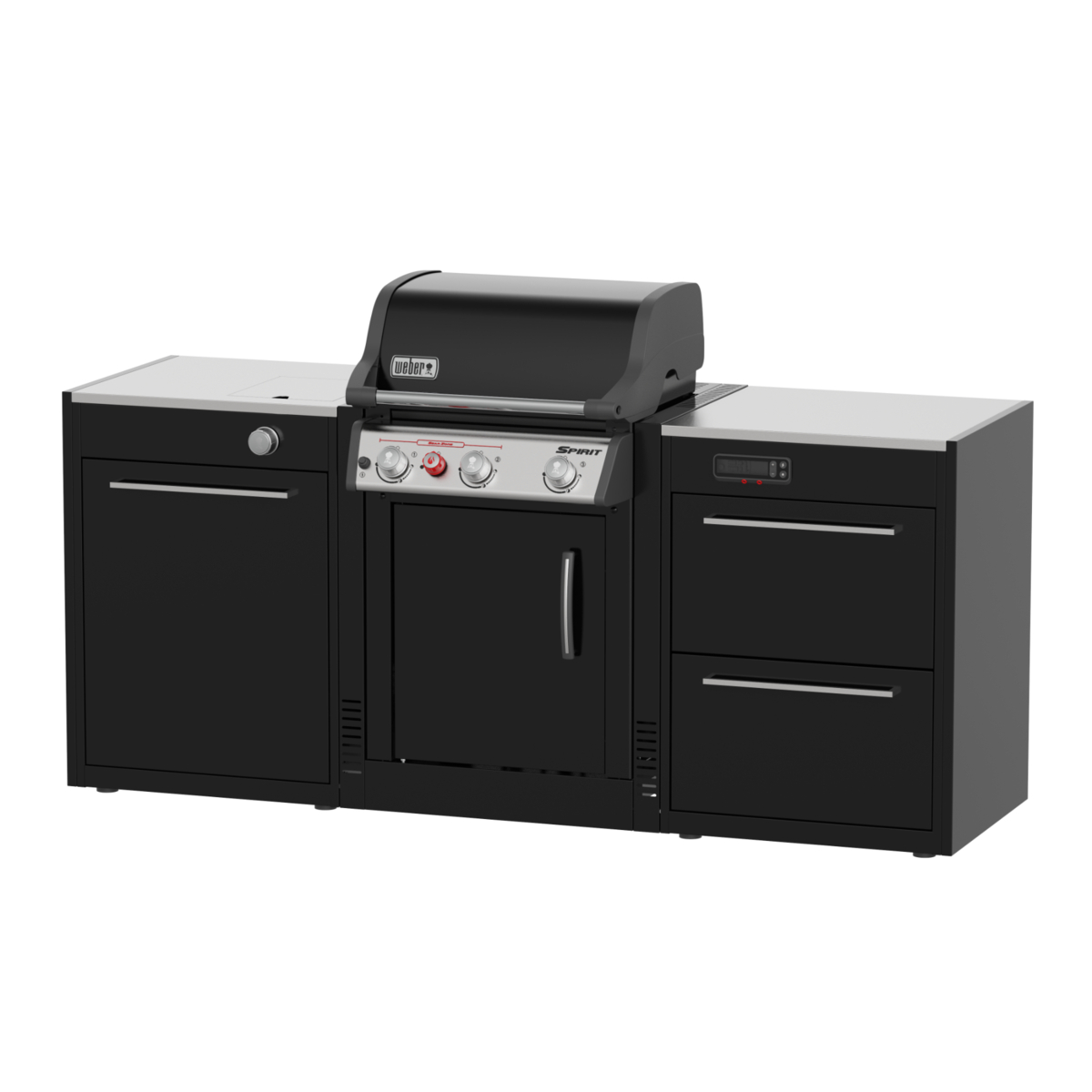 BBQK2 Вбудована кухня Weber (без грилю, кухня включає два блоки з шафками з адаптацією під боковий пальник грилю Spirit)