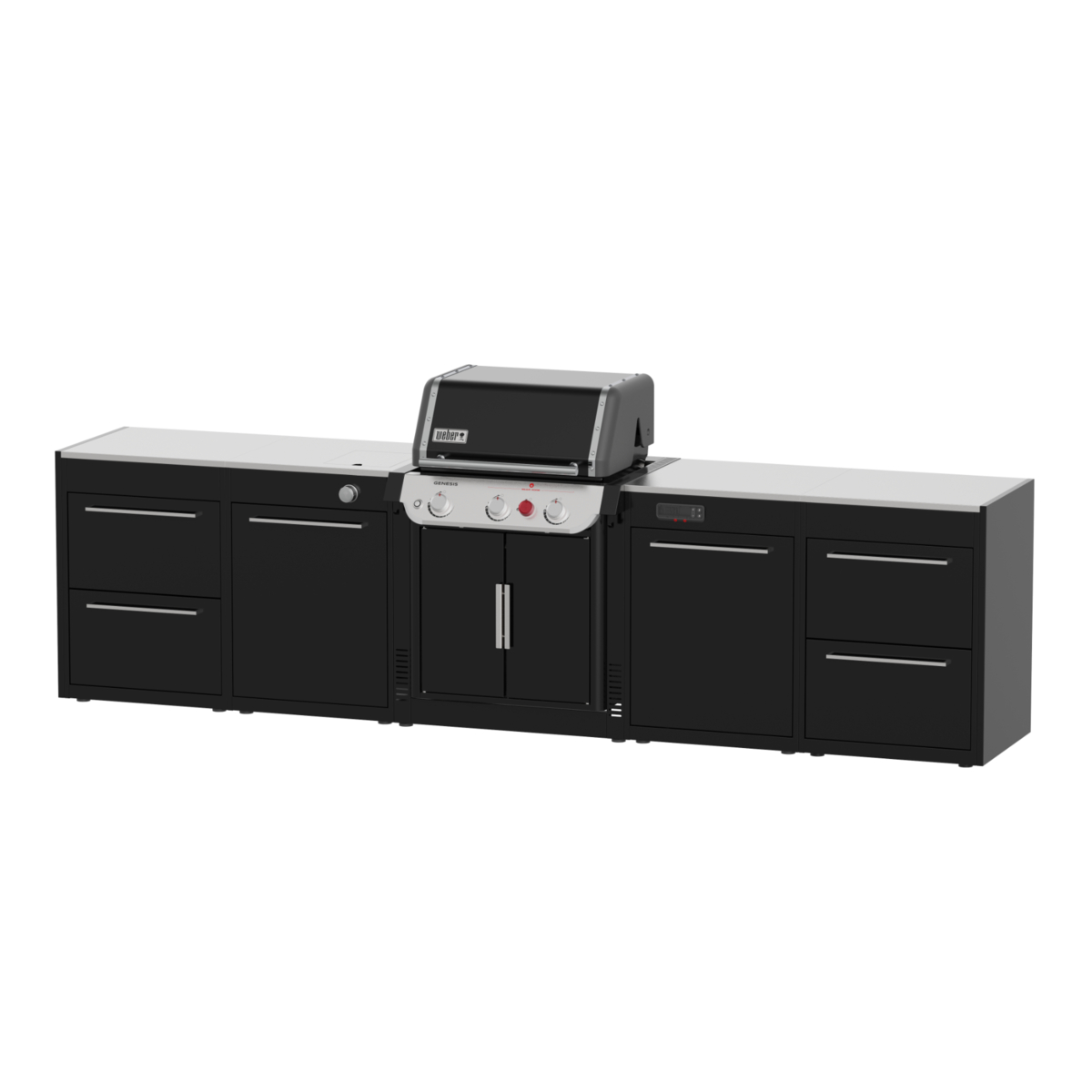 BBQK5 Вбудована кухня Weber (без грилю, кухня включає чотири блоки з шафками з адаптацією під боковий пальник грилю)