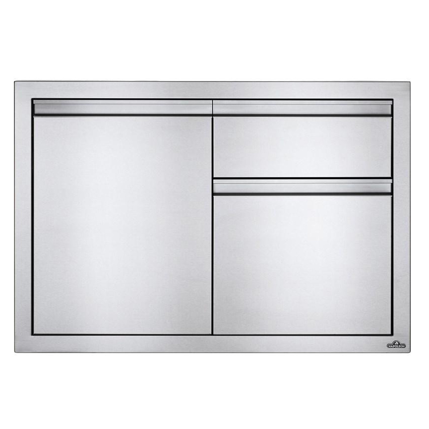 Вбудований елемент з висувною скринькою, відсіком для сміття та відсіком з дверима Napoleon, малий 91 х 61 см BI-3624-1D1W