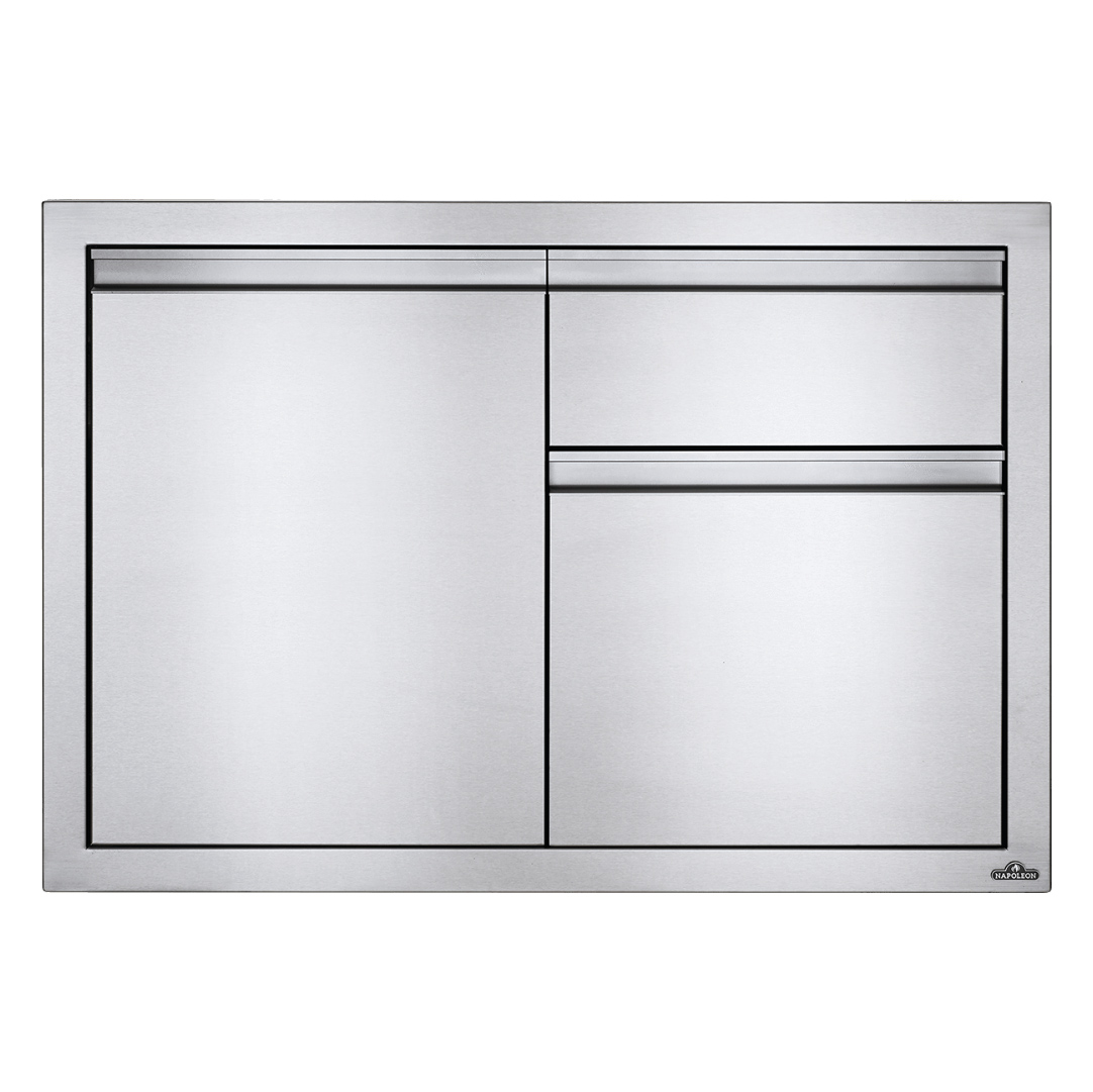 Вбудований елемент з двома висувними ящиками та відсіком з дверима Napoleon, малий 91 х 61 см BI-3624-1D2DR