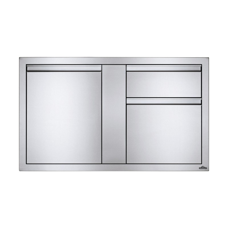 Вбудований елемент з висувною скринькою, відсіком для сміття та відсіком з дверима Napoleon, великий 107 х 61 см BI-4224-1D1W