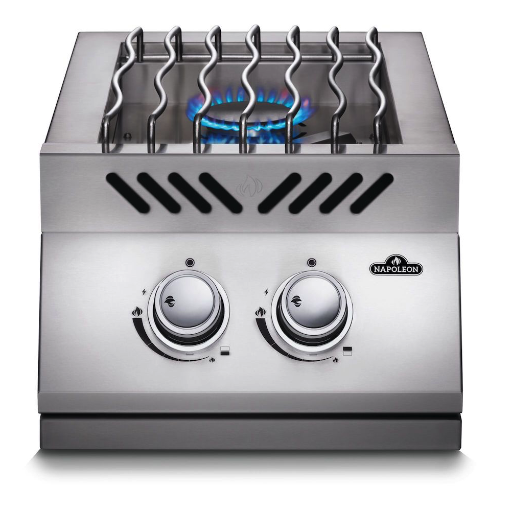 Подвійна конфорка для вбудовування з кришкою з нержавіючої сталі Napoleon 500 Series BI12RTPSS