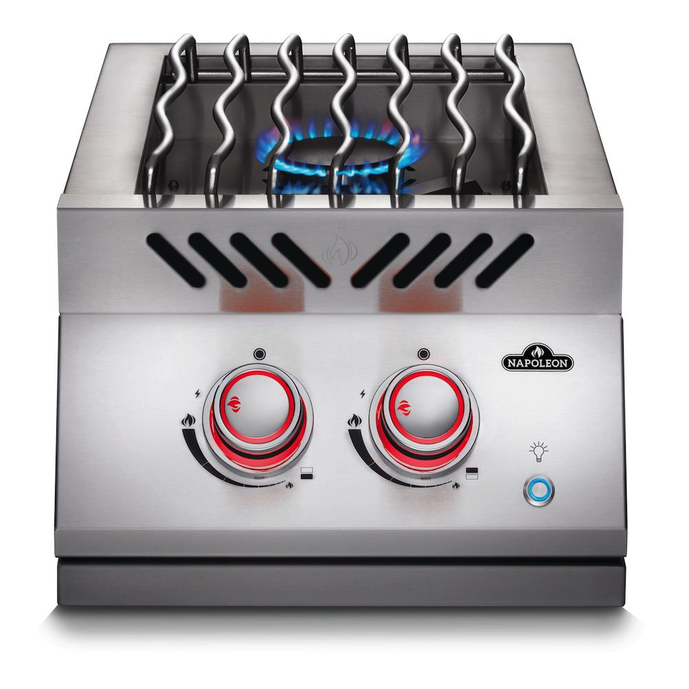 Вбудована подвійна конфорка з освітленням регуляторів та кришкою з нержавіючої сталі Napoleon 700 Series BIB12RTPSS