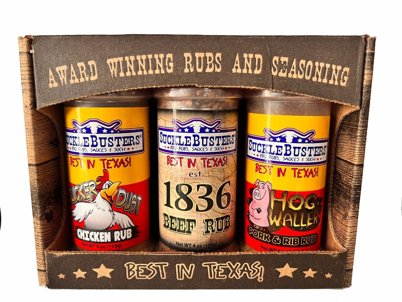 Приправа SuckleBusters BBQ Rub Gift Box - 3 Small Jars подарунковий набір 3 шт. Маленький