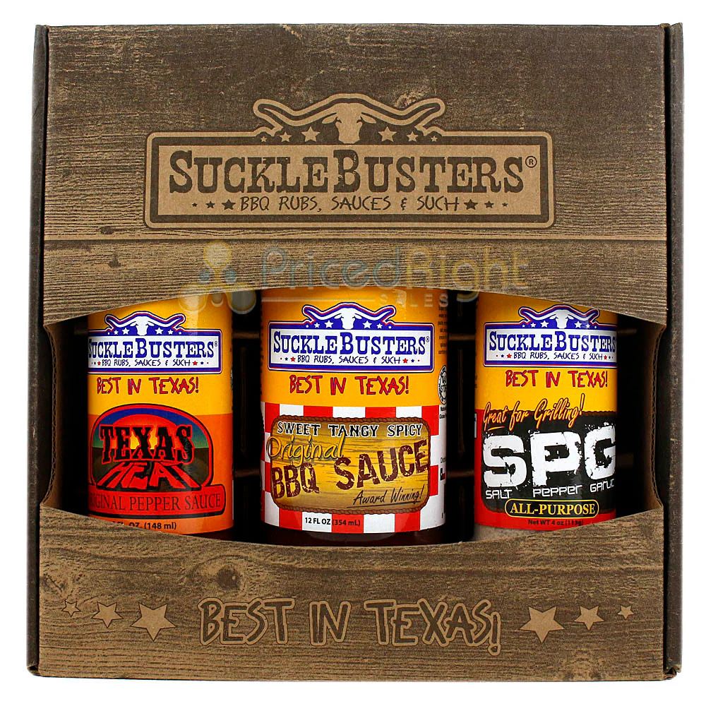Набір приправ BBQ SuckleBusters SPG 113 г, Original sauce 354 мл, Texas Heat sauce 148 мл