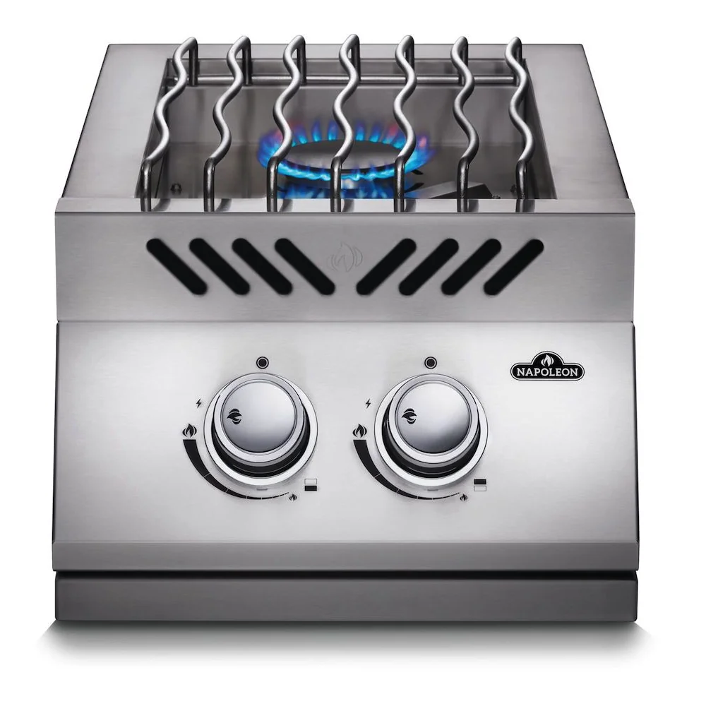 Подвійна конфорка для вбудовування з кришкою з нержавіючої сталі Napoleon 500 Series BI12RTPSS
