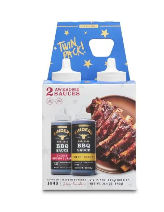 Набір соусів Kinder's BBQ Sauce Cherry Brown Sugar & Sweet Honey, для реберець, курки та гриля, 2 × 445 г (890 г)